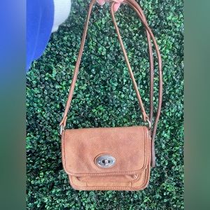 Fossil Brown Leather Crossbody Bag